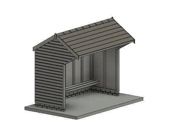 PJD107 Model Railway Wooden Bus Shelter