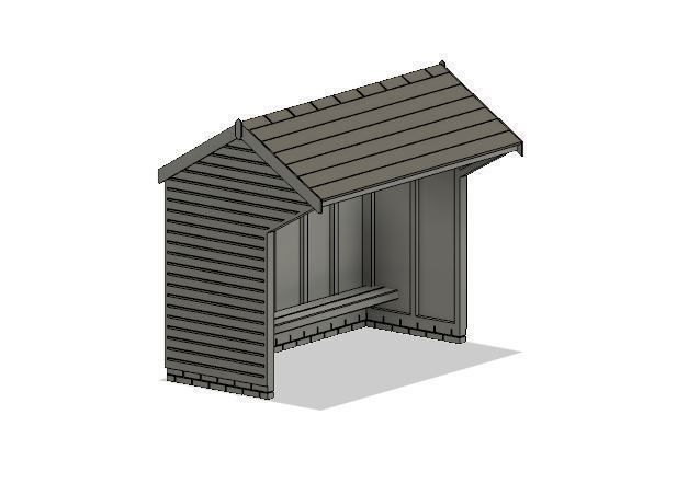 PJD107 Model Railway Wooden Bus Shelter