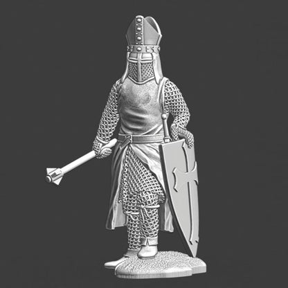 NCM006 Medieval Bishop - with Shield and Mace Medieval Figure
