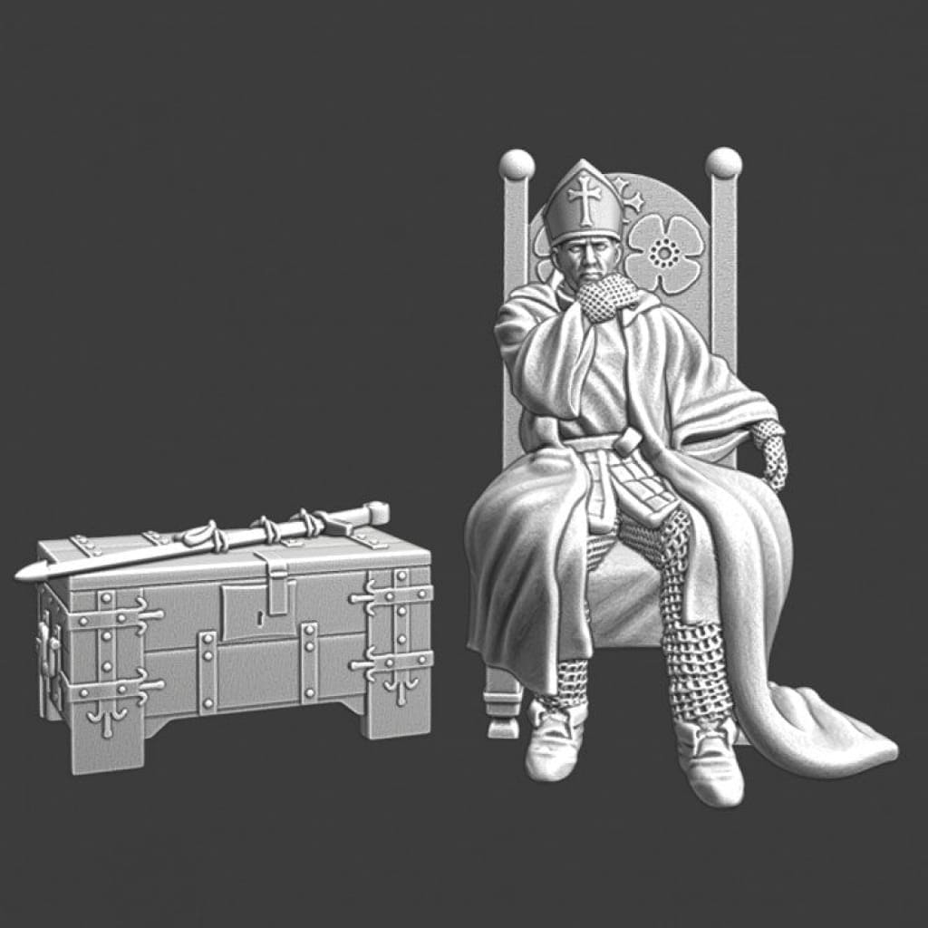 NCM017 Medieval warrior Bishop - sitting Medieval Figure