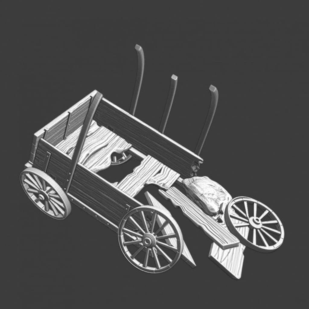 NCM028 Medieval destroyed wagon Medieval