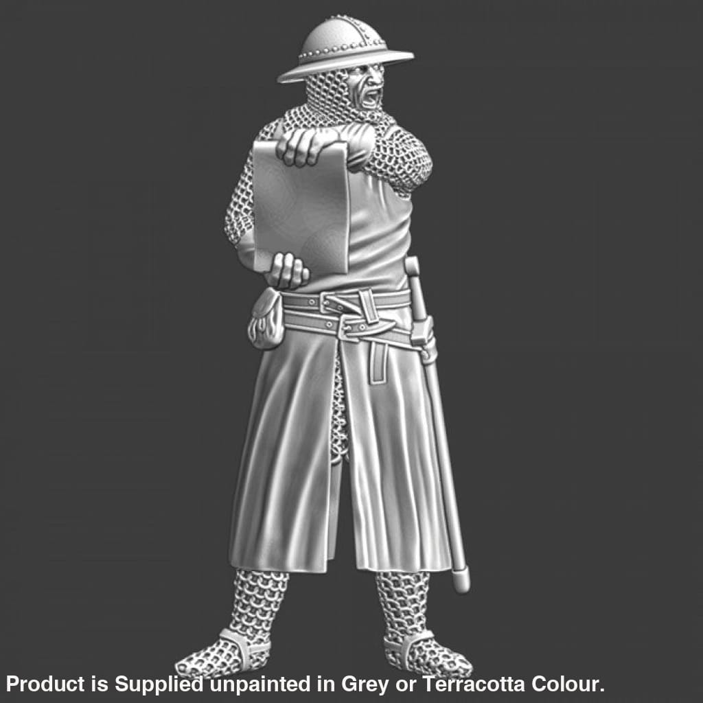 NCM031 “Hear ye hear ye!” Medieval soldier reading scroll Medieval