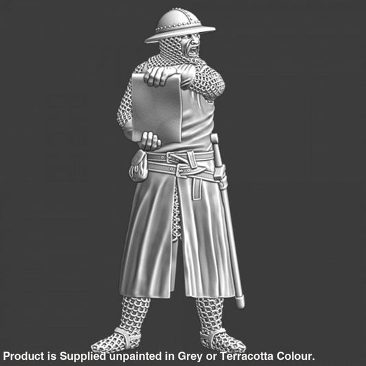 NCM031 “Hear ye hear ye!” Medieval soldier reading scroll Medieval