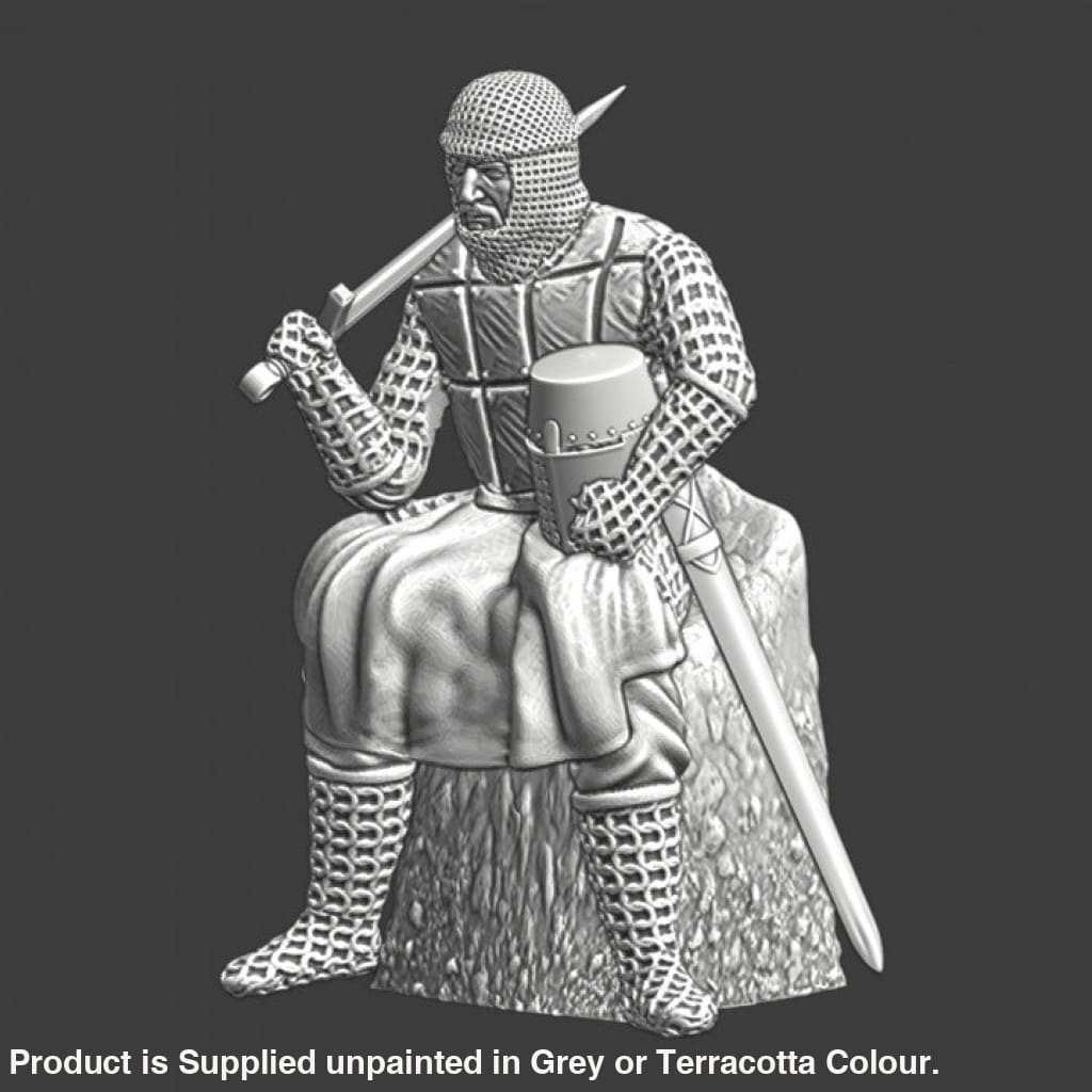 NCM053 Medieval knight sitting and resting Medieval