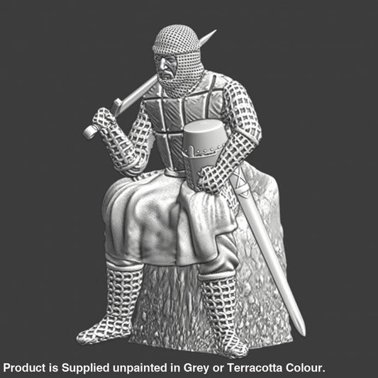 NCM053 Medieval knight sitting and resting Medieval