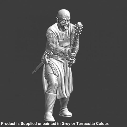 NCM070 Medieval leper knight fighting with club Medieval