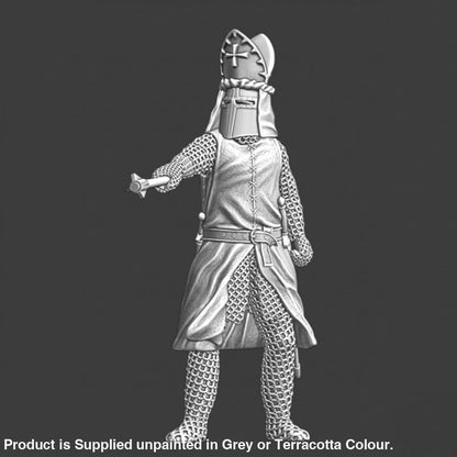 NCM072 Medieval warrior bishop pointing with mace Medieval