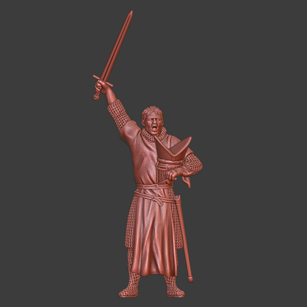 NCM109 Medieval Warrior Bishop celebrating Victory Medieval