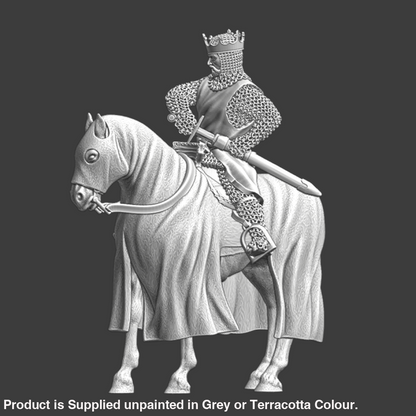 NCM116 Medieval mounted King drawing his sword Medieval