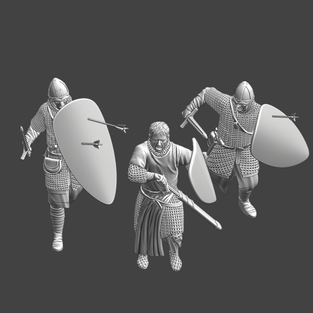 NCM117 Medieval Diorama - Three knights charging Medieval