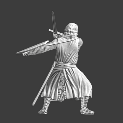 NCM118 Medieval Knight fighting with Sword & Shield Medieval