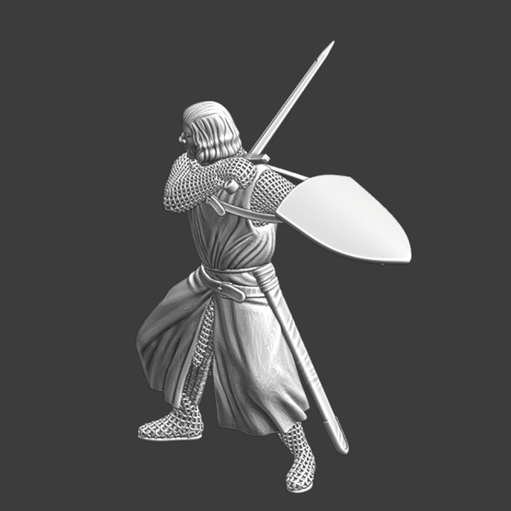 NCM118 Medieval Knight fighting with Sword & Shield Medieval