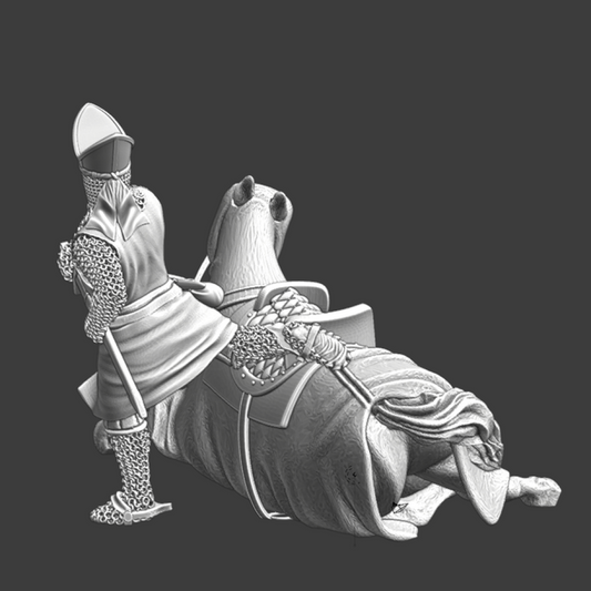 NCM124 Downed medieval warrior bishop Medieval