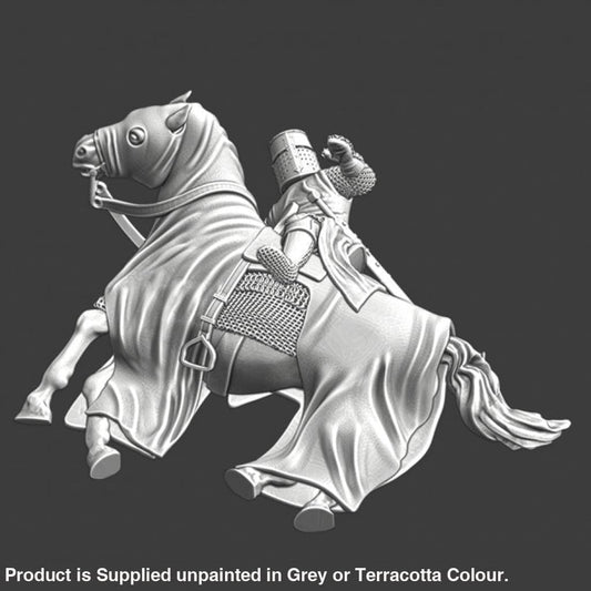 NCM131 Wounded knight lying under his horse Medieval