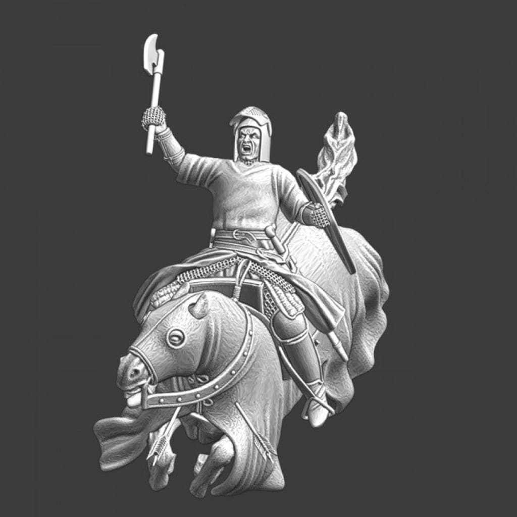 NCM132 Medieval mounted knight and horse - falling Medieval