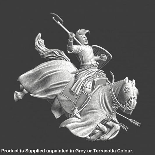 NCM132 Medieval mounted knight and horse - falling Medieval