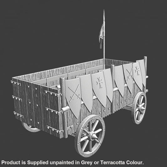 NCM141 Medieval heavy war wagon with shields Medieval