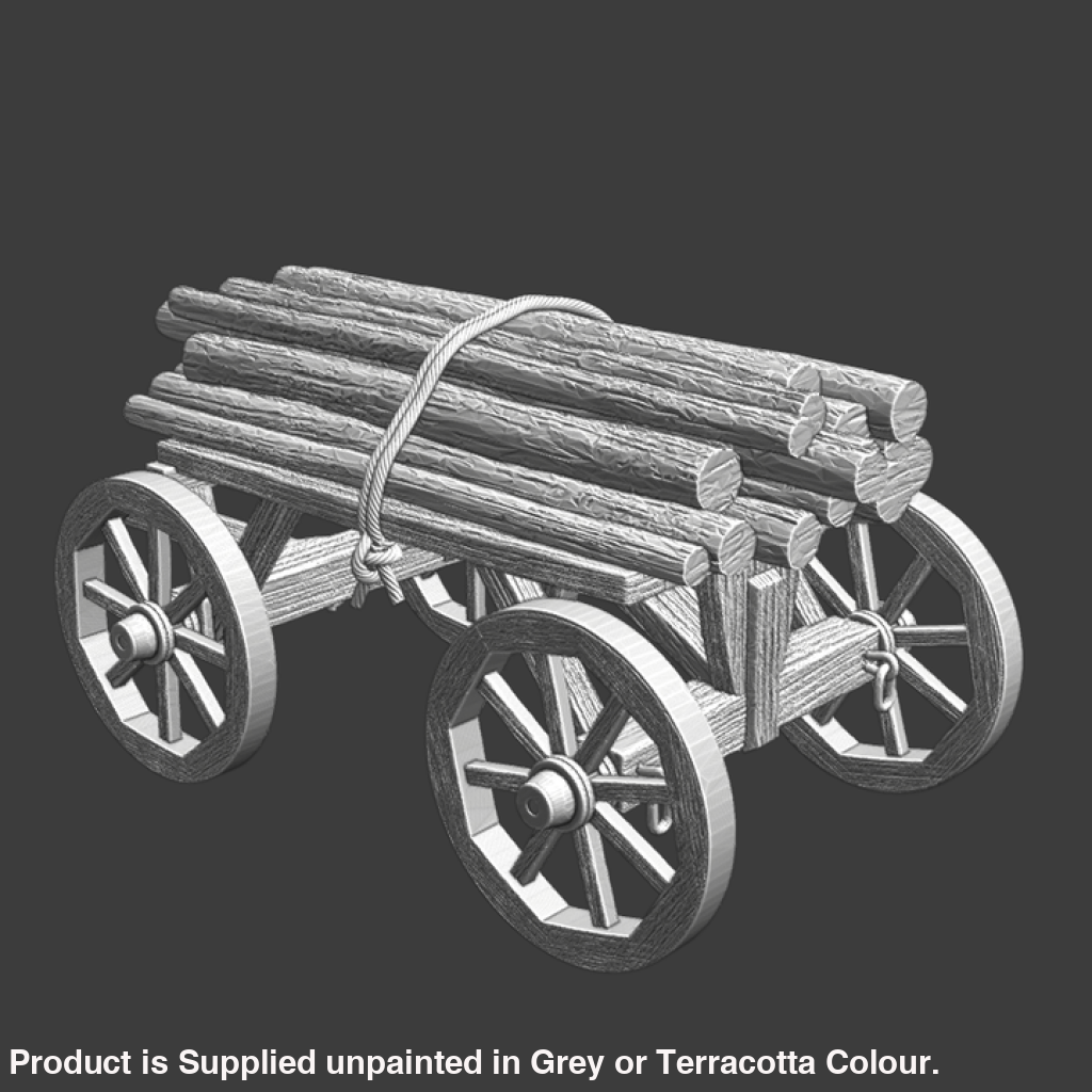 NCM148 Medieval Wagon - Wooden logs Medieval