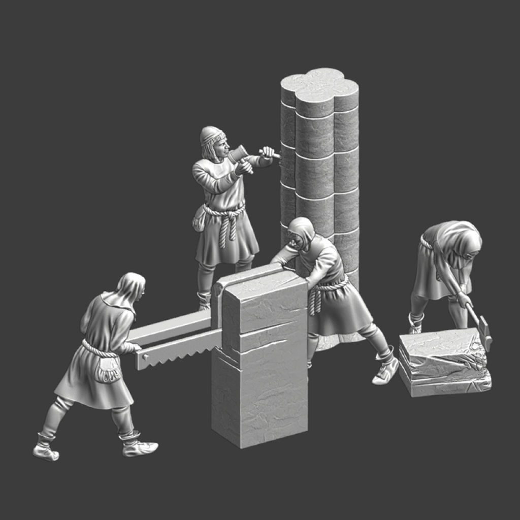 NCM153 Medieval Mason Workers Medieval