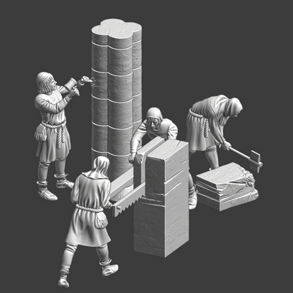 NCM153 Medieval Mason Workers Medieval