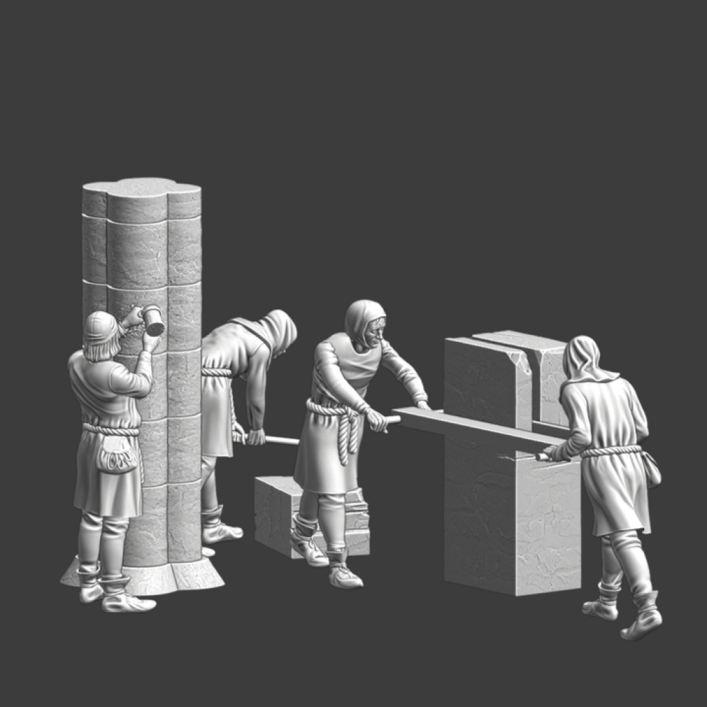 NCM153 Medieval Mason Workers Medieval