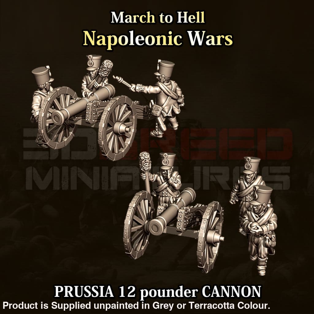 NWA Napoleonic Austrian Cannon 12lb And Crew x 2 15mm Figure