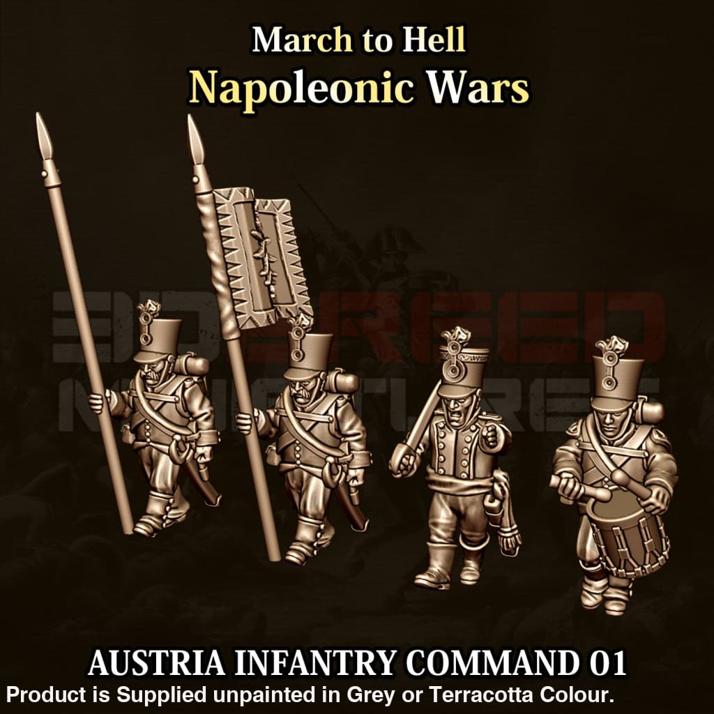 NWA Napoleonic Austrian Infantry Command 01 15mm Figure