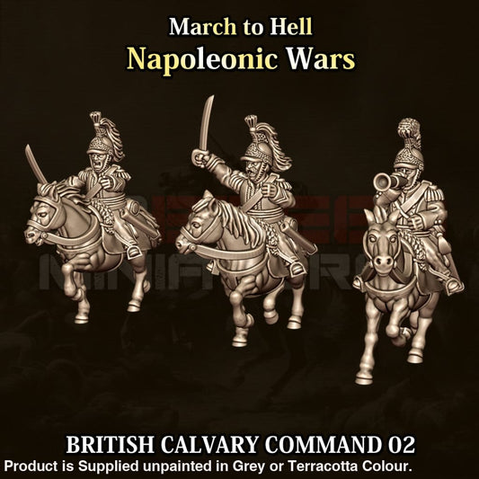 NWB Napoleonic British Cavalry Command 02 15mm Figure
