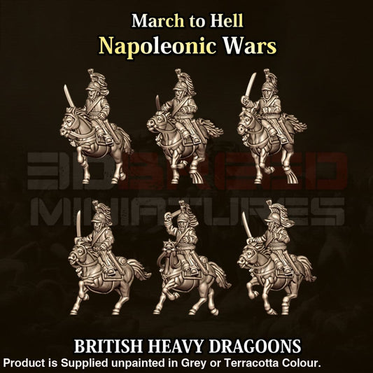 NWB Napoleonic British Heavy Dragoons Cavalry 15mm Figure