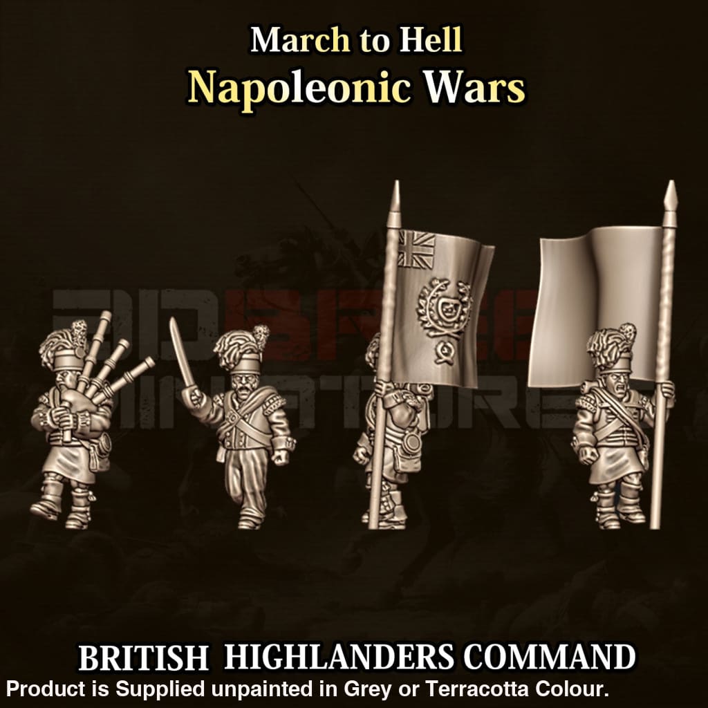 NWB Napoleonic British Highlander Command 15mm Figure