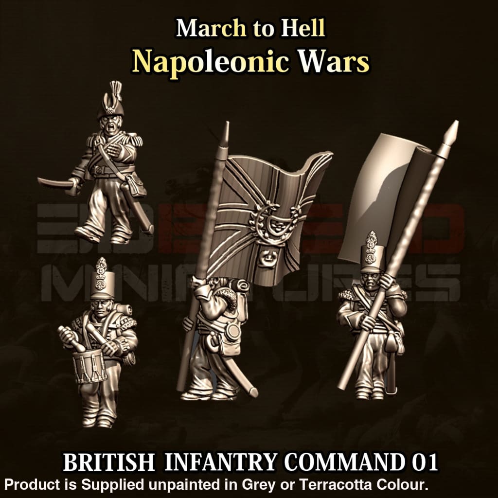 NWB Napoleonic British Infantry Command 01 15mm Figure