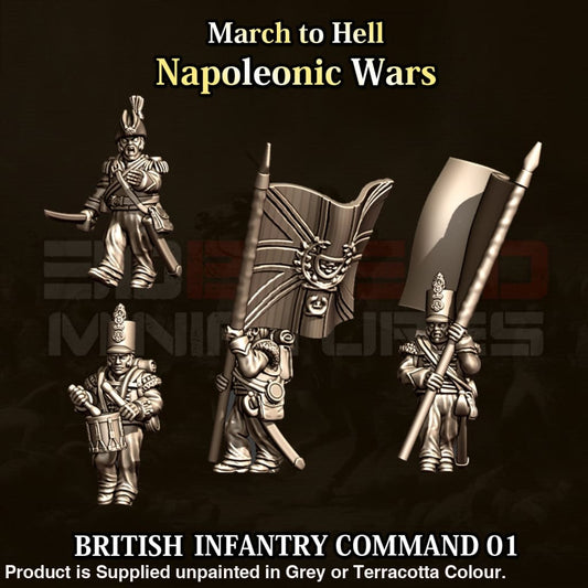 NWB Napoleonic British Infantry Command 01 15mm Figure