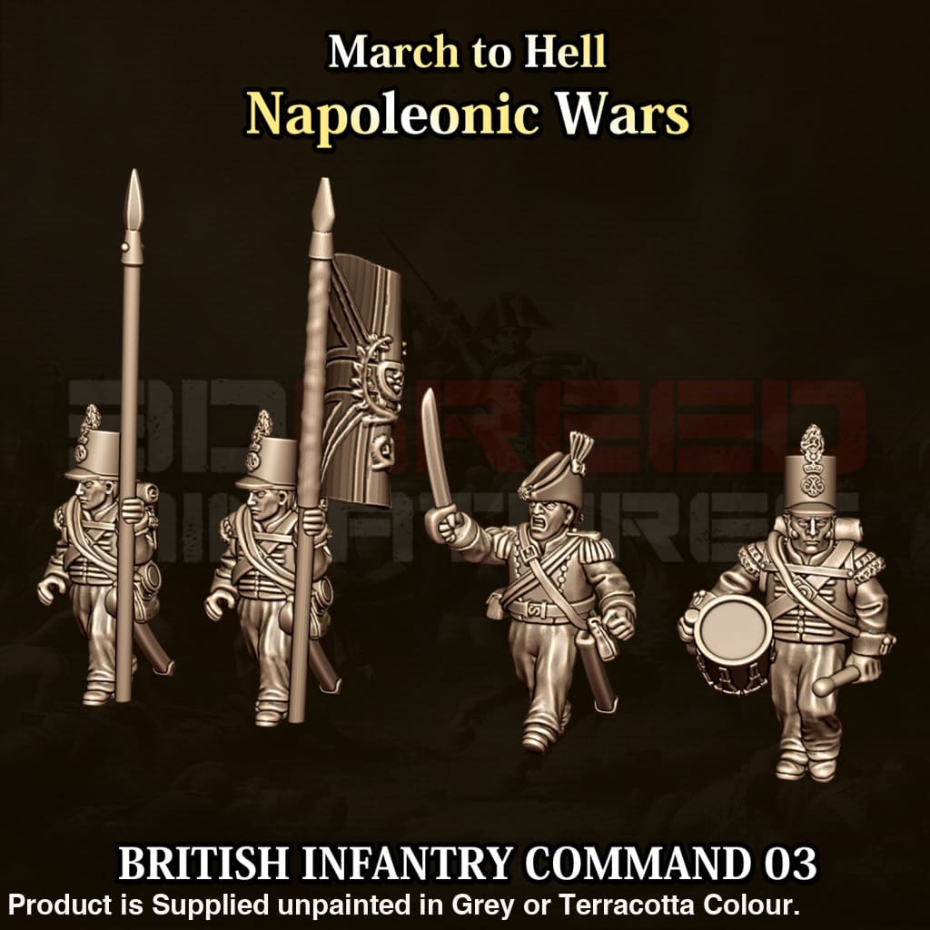 NWB Napoleonic British Infantry Command 03 15mm Figure