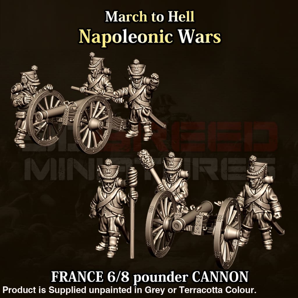 NWF Napoleonic French Cannon 6/8lb x 2 15mm Figure