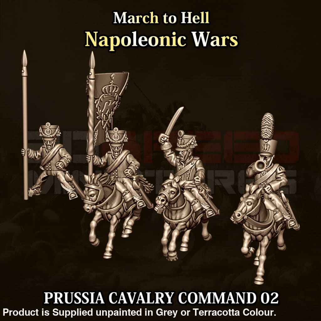 NWP Napoleonic Prussian Cavalry Command 02 15mm Figure