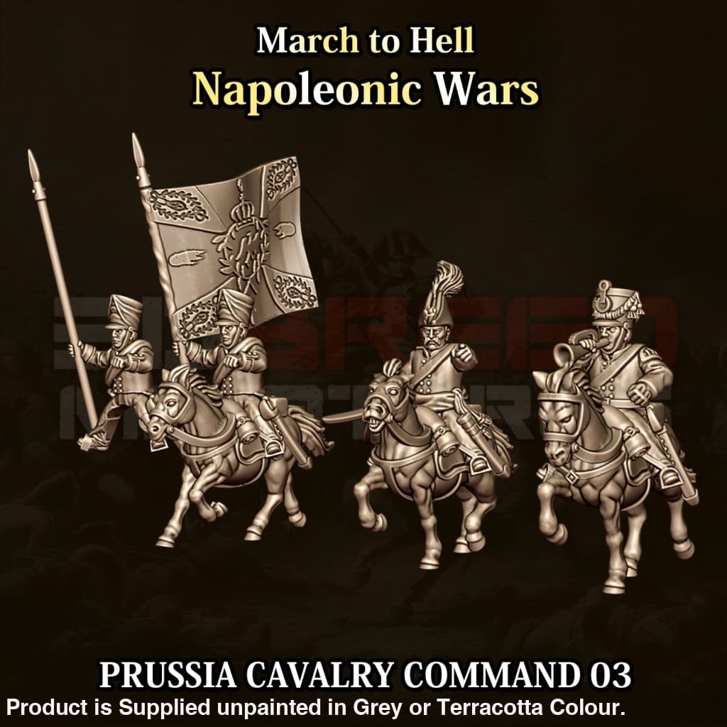 NWP Napoleonic Prussian Cavalry Command 03 15mm Figure