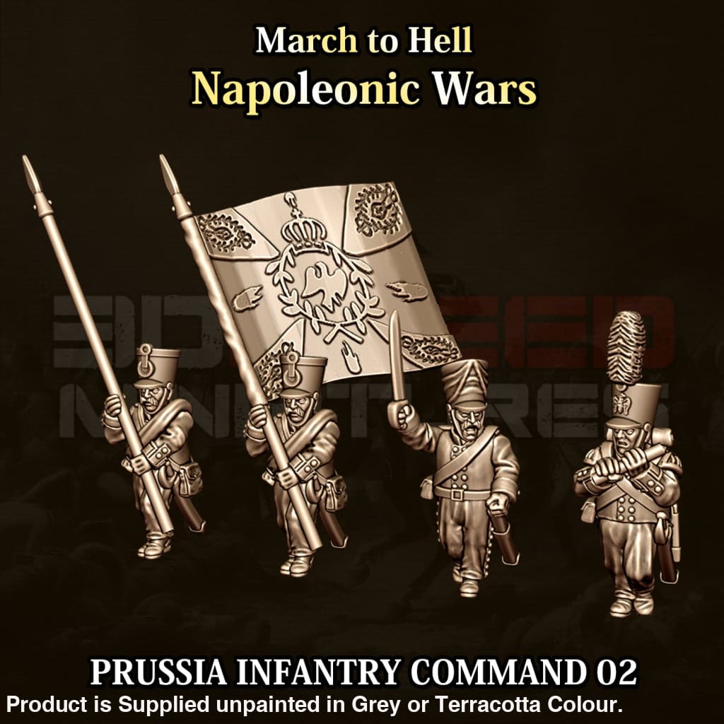 NWP Napoleonic Prussian Infantry Command 02 15mm Figure