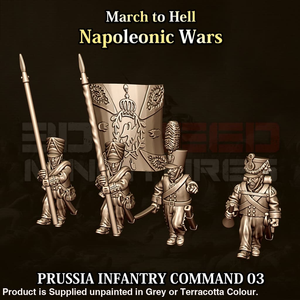 NWP Napoleonic Prussian Infantry Command 03 15mm Figure