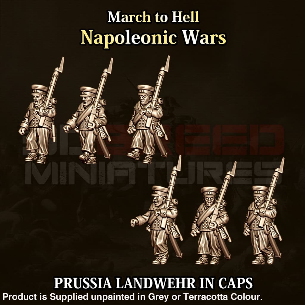 NWP Napoleonic Prussian Landwehr in Caps Figure