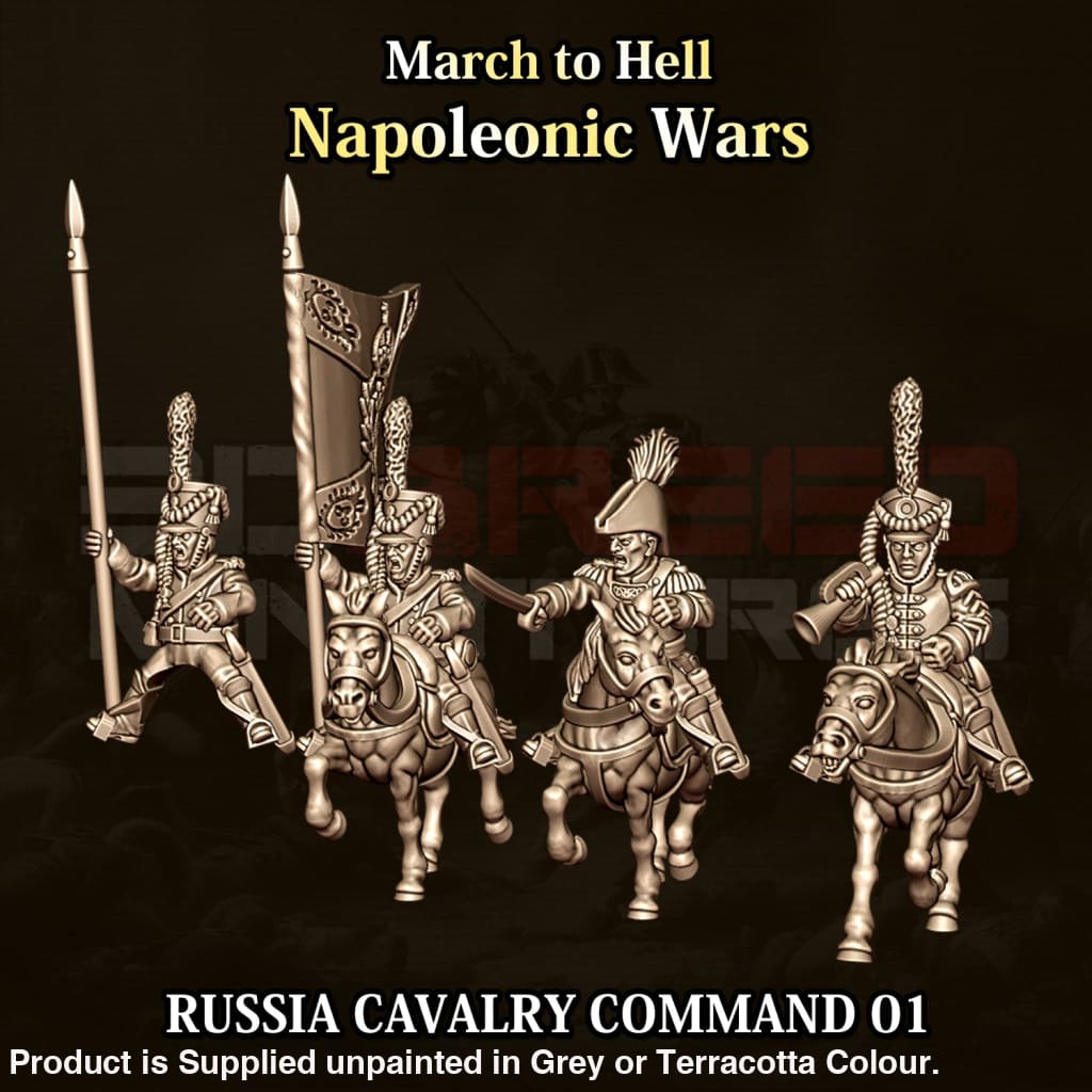 NWR Napoleonic Russian Cavalry Command 01 15mm Figure