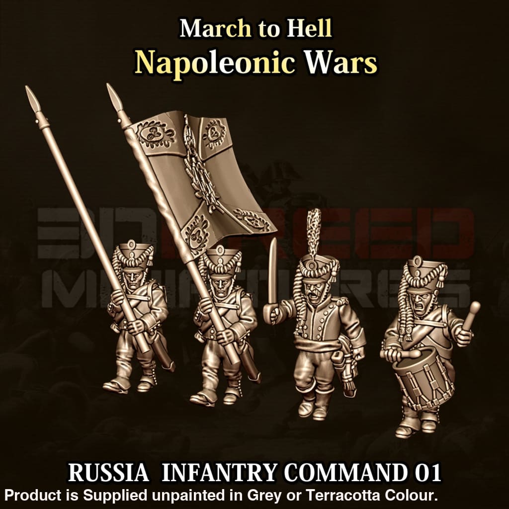 NWR Napoleonic Russian Infantry Command 01 15mm Figure