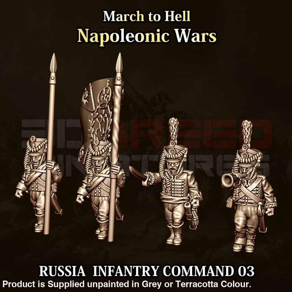 NWR Napoleonic Russian Infantry Command 03 15mm Figure