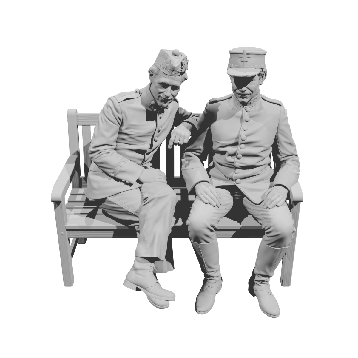 DG131 Military officers on a bench