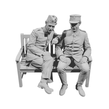 DG131 Military officers on a bench