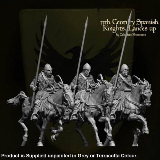 REM0006 11th Century Knights on Horses with lances Medieval Figure