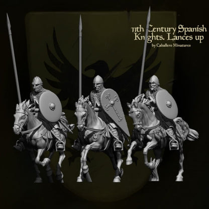 REM0006 11th Century Knights on Horses with lances Medieval Figure