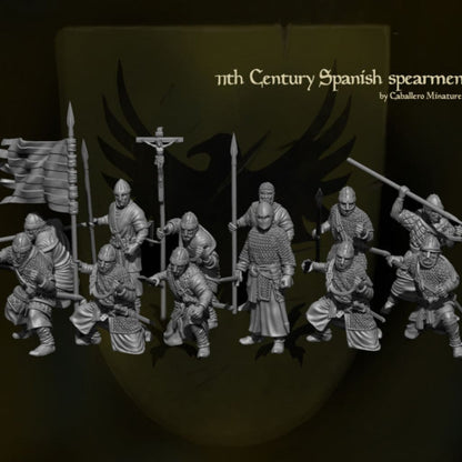 REM0014 11th Century Spanish Spearmen Medieval Figure
