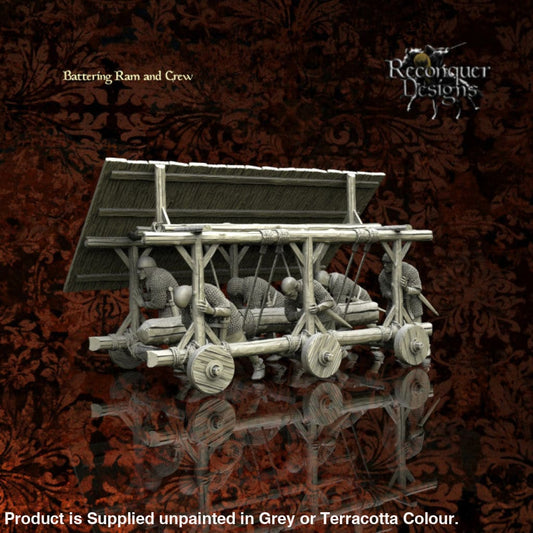 REM0062 Medieval Battering Ram and Christian Crew 28mm 1:56 Medieval