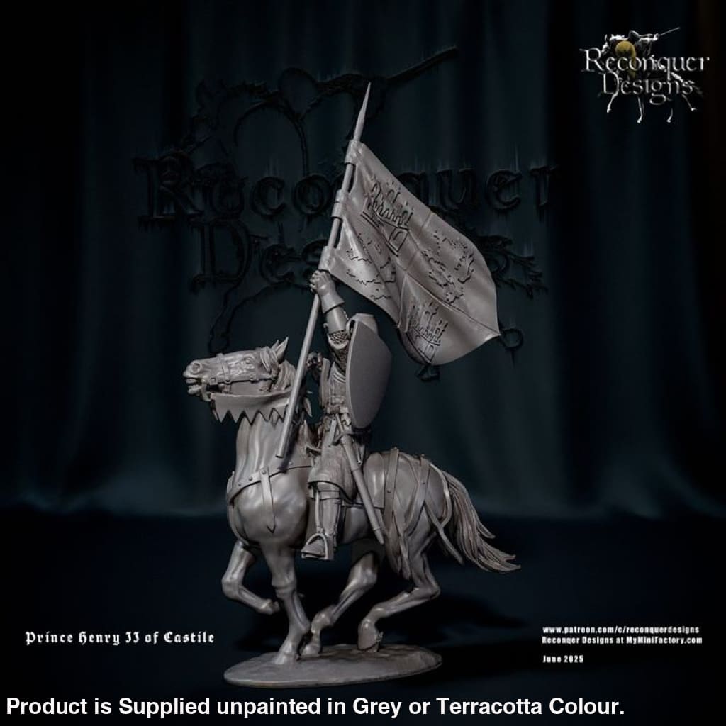 REM0068 14th Century Standard Bearer with Castilian Royal standard Medieval Figure