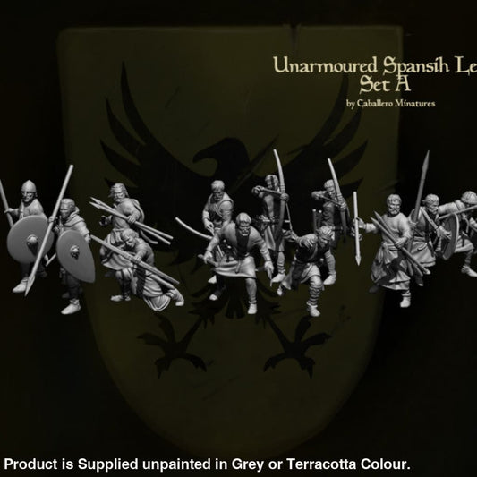 REM0095 Unarmoured Spanish Levy ’Set A’ 54mm 1:32 Medieval